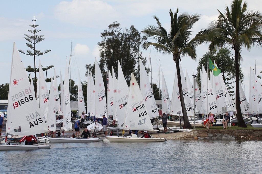 Laser World Masters Championship 2012 - launching time at the RQYS © Laser Masters Worlds Media 2012 http://www.lasersailing.com.au